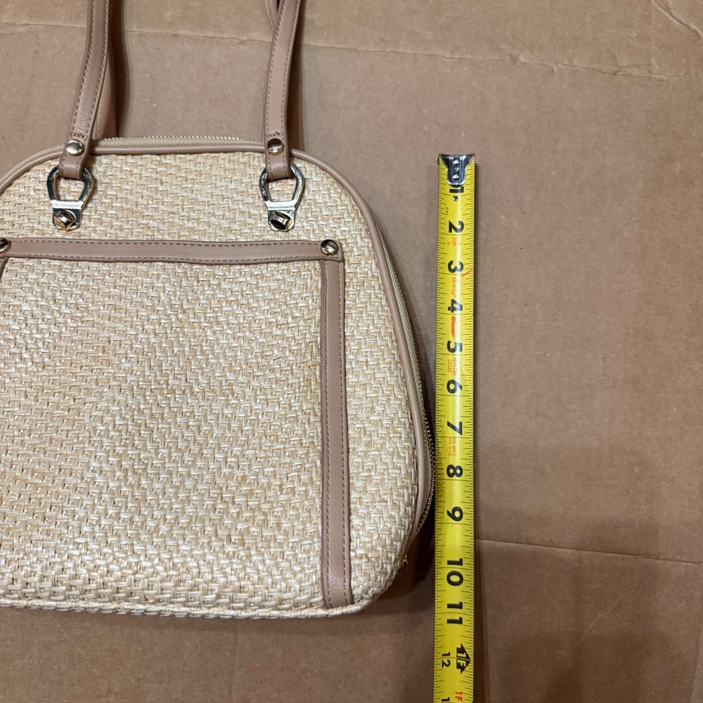 Woven Straw Beige Shoulder Bag Womens Handbag Purse Wicker Tote - Picture 9 of 10